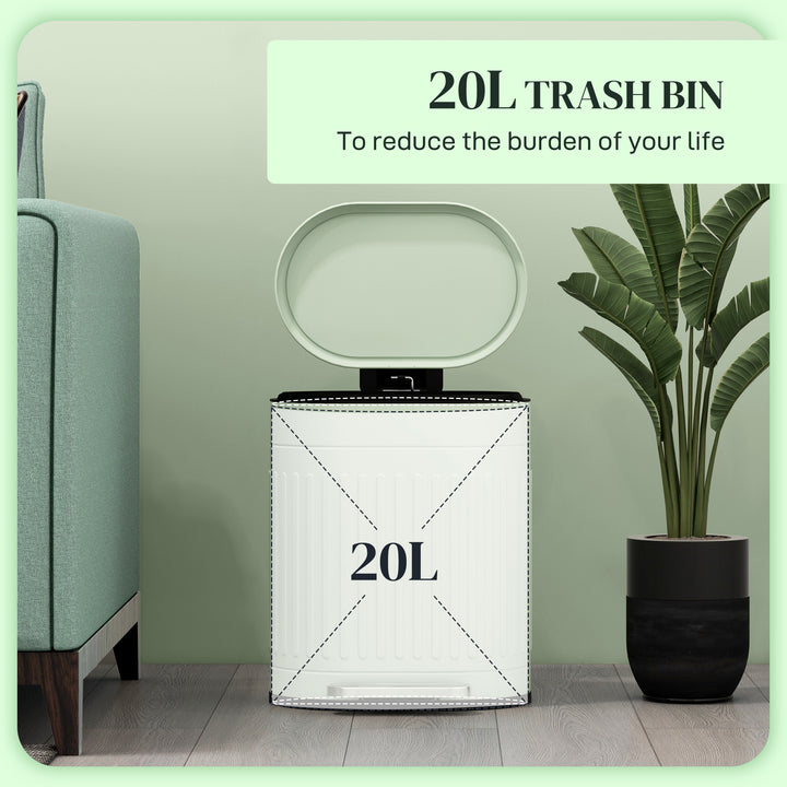 20L Metal Kitchen Bin, with Soft-Close Lid - Light Green