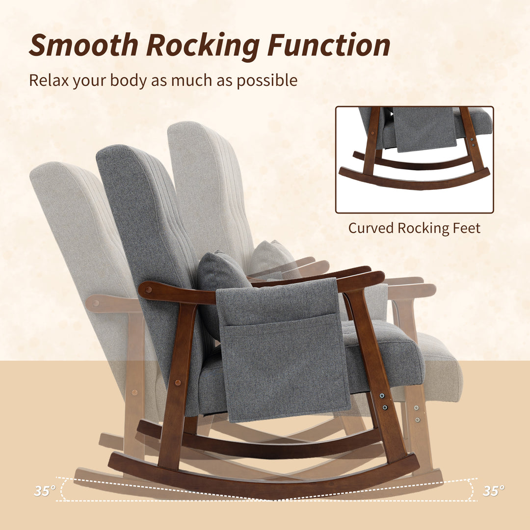 MCL Wood Frame Rocking Accent Chair - Grey