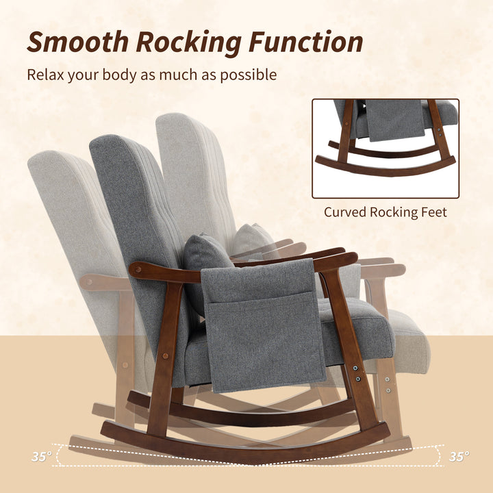 MCL Wood Frame Rocking Accent Chair - Grey