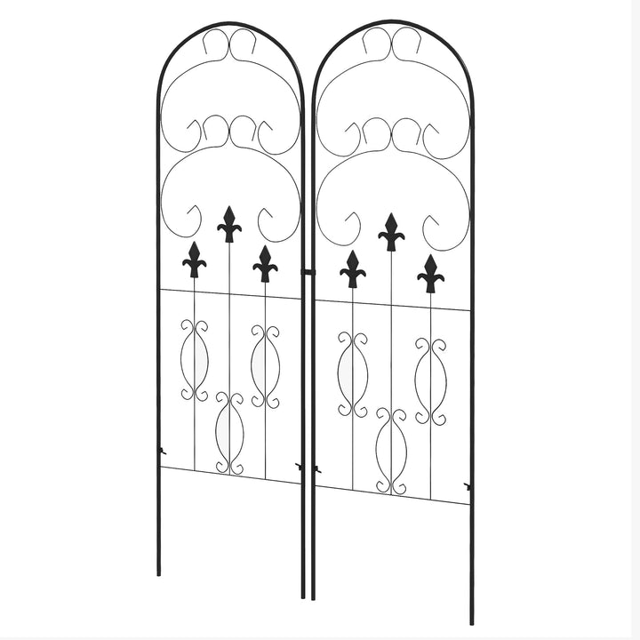 Metal Trellis Set of 2, Garden Trellis for Climbing Plants Support Frames, Scrolls Design