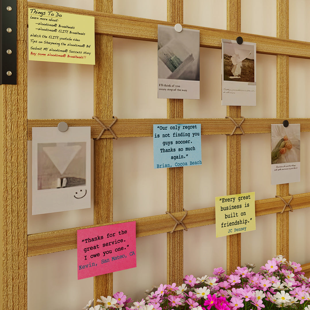 Wooden Raised Planter with Trellis, Raised Bed for Garden with Lattice and Drainage Holes for Climbing Plants