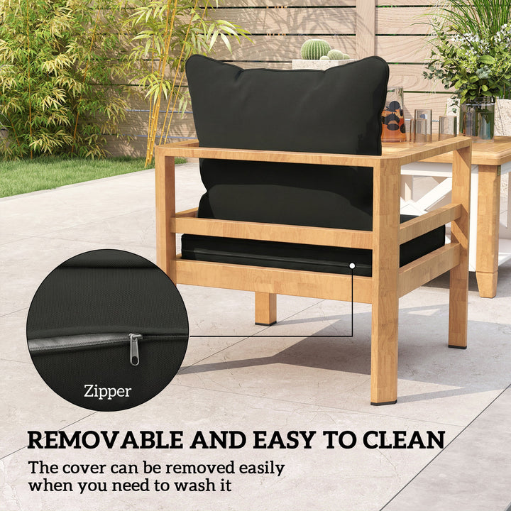 Seat and Back Padded Cushion Set, CUSHION ONLY - Black