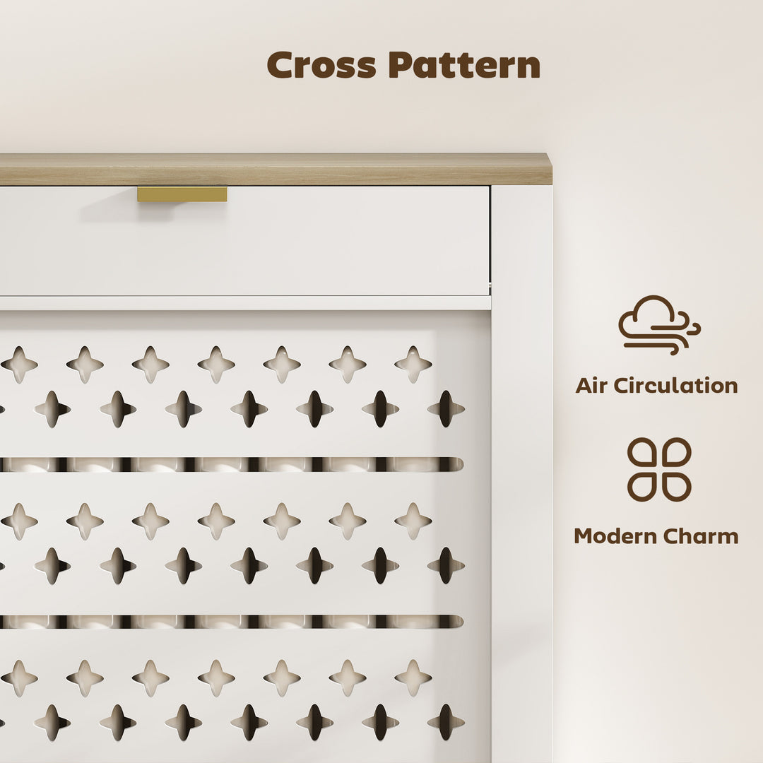 MCL 78 x 19 cm Minimal Radiator Cover, with Drawer - White