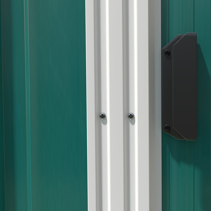 7 x 5ft Galvanised Metal Shed, with Sliding Door - Green