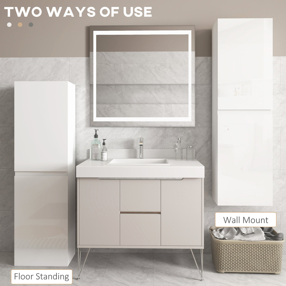 Bathroom Storage Unit, Tall Bathroom Cabinet with 2 Cupboards and - view 5