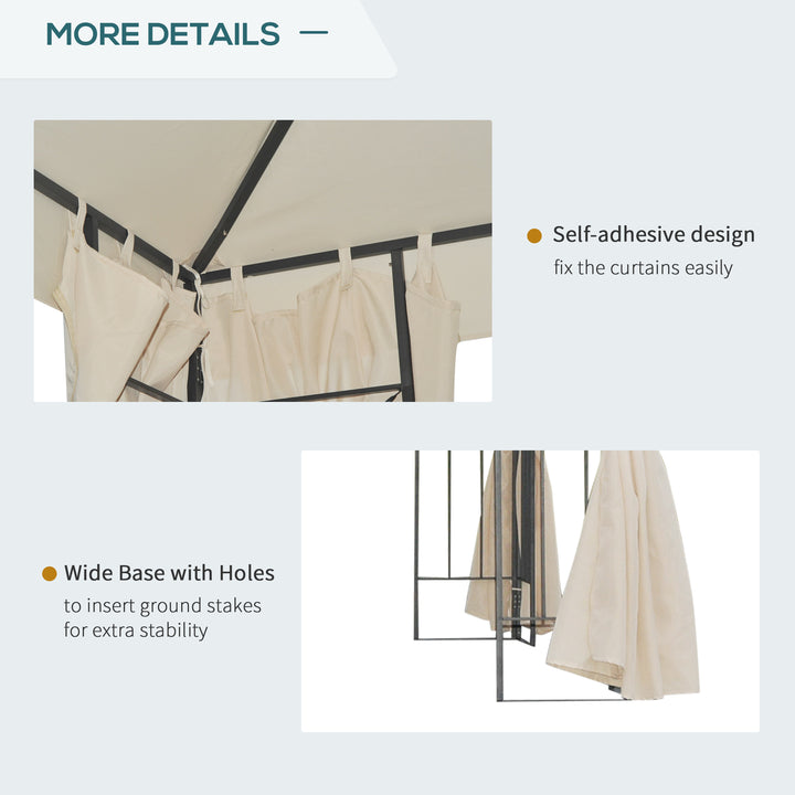 3 x 3 m Garden Gazebo Double Roof Marquee Patio Wedding Party Tent Canopy Shelter with Sidewalls, (Beige)