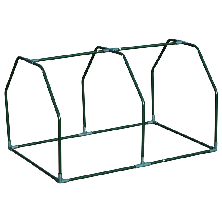 Outsunny Portable Greenhouse Oasis: Mini Metal Frame with PVC Cover, Zippered Access, 99x71x60cm, White | Aosom UK