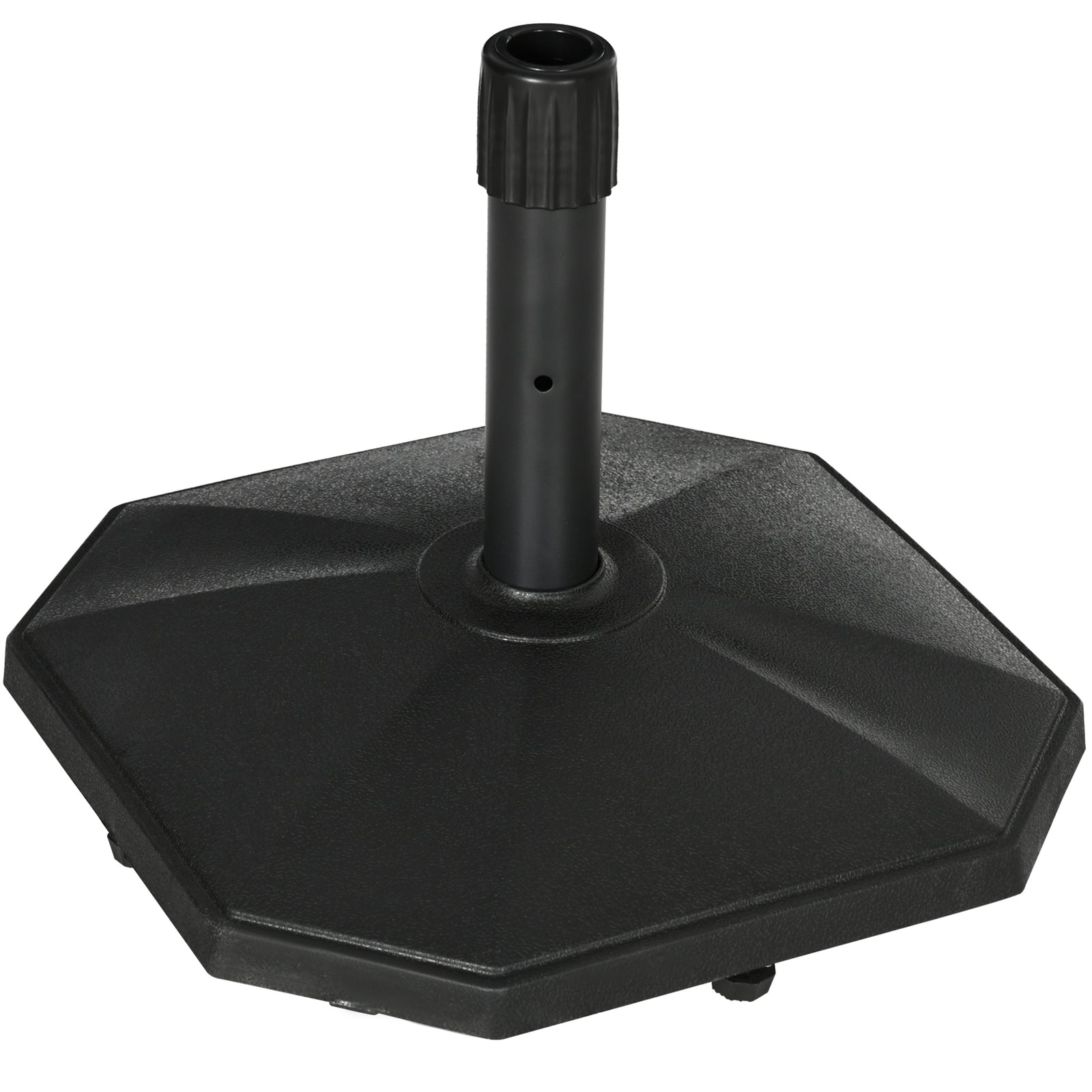 18kg Patio Parasol Base, Garden Concrete Umbrella Base, Outdoor Umbrella Stand Holder for Parasol Poles 34mm, 38mm and 48mm, Black