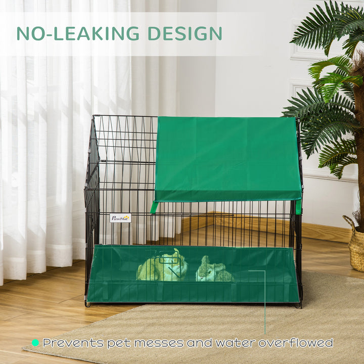 Rabbit Cage Guinea Pig Playpen Small Animal House for Kitties Puppies, w/ Water Proof Oxford Roof Floor 90 x 75 x 75 cm