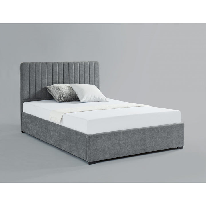 Livingstone Storage Fabric Double Bed Grey