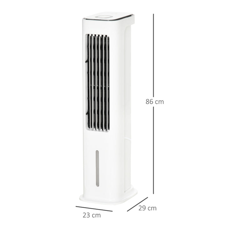 Evaporative Air Cooler, 5L Water Tank Oscillating Ice Cooling Fan with 3 Modes, 3 Speeds, Remote Control, Timer, and Oscillation, White
