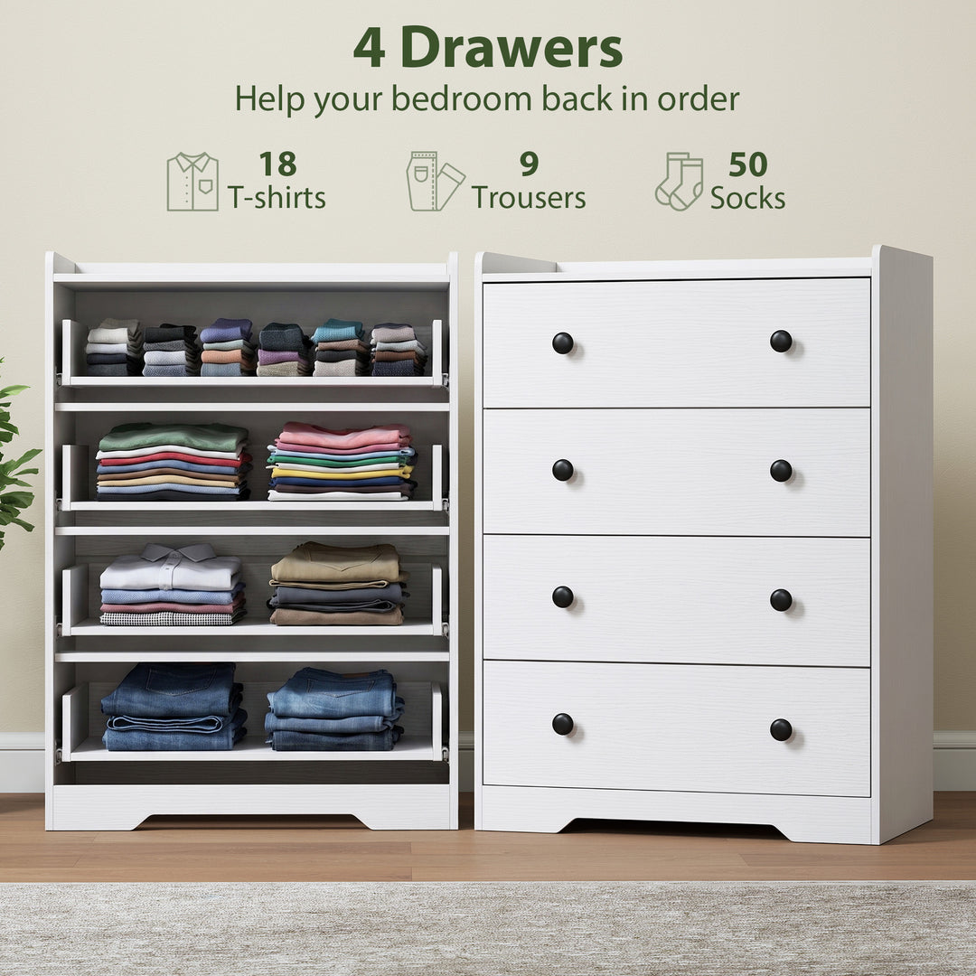 4 Drawer Chest of Drawers, Modern Dresser for Bedroom, Storage Cabinet