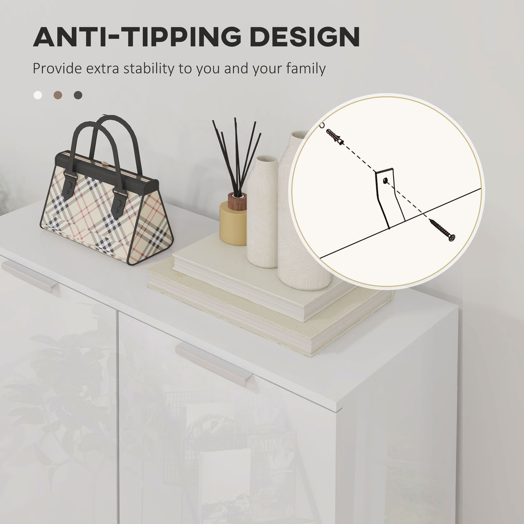 Five-Shelf Shoe Storage Cupboard - White