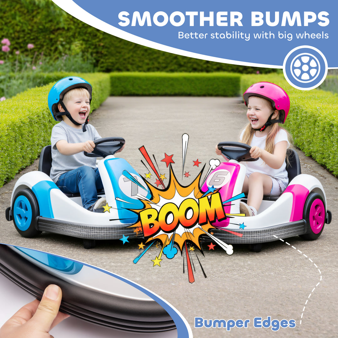 AIYAPLAY Kids Bumper Car with 360-Degree Rotation, 6V Electric Ride On Car with Music and Horn for 3-8 Years Old, Blue
