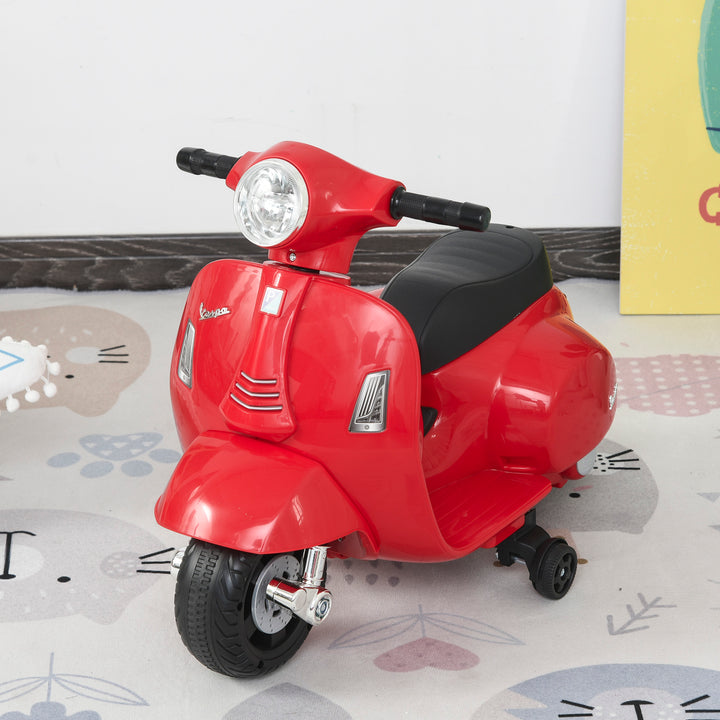 HOMCOM Vespa Licensed Kids Ride On Motorcycle 6V Battery Powered Electric Trike Toys for 18-36 Months with Horn Headlight Red | Aosom UK