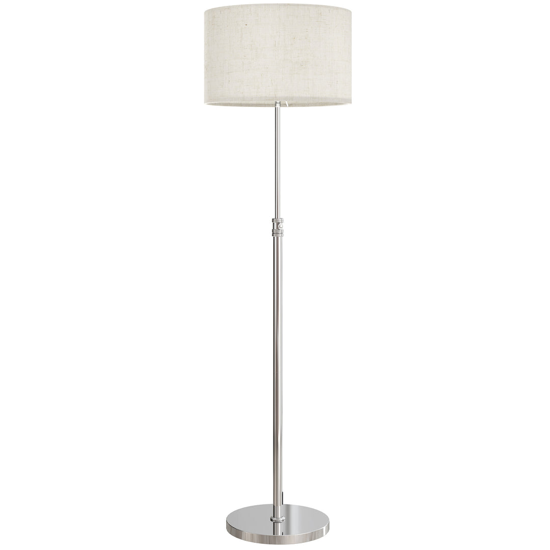 Floor Lamp with Remote, Height Adjustable Standing Lamp with Linen Sha