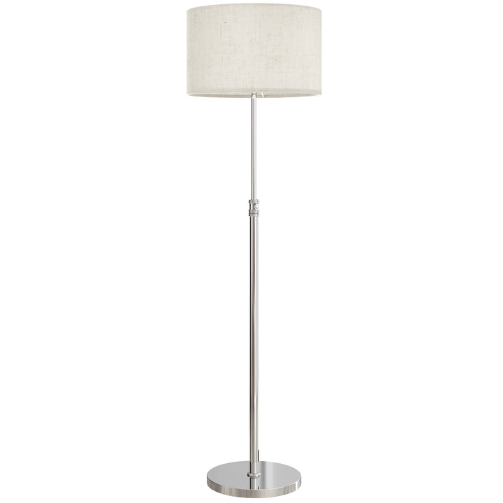 Floor Lamp with Remote, Height Adjustable Standing Lamp with Linen Sha