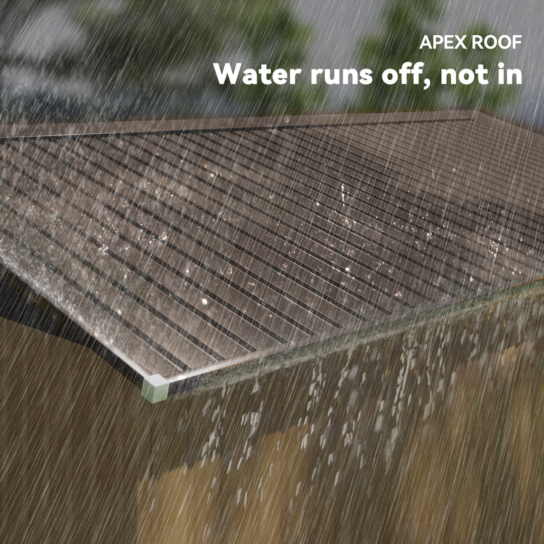 MCL 13 x 11ft Metal Garden Shed, Outdoor Storage Tool House with Ventilation Slots, Foundation Kit and Lockable Double Doors, Light Brown