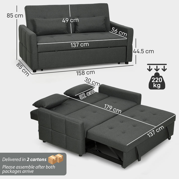 Three-Way Two-Seater Sofa Bed