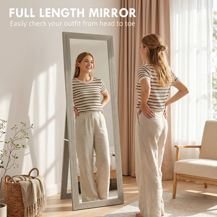 Full Length Mirror, 37 x 157 cm, Hanging or Freestanding, Rectangular 