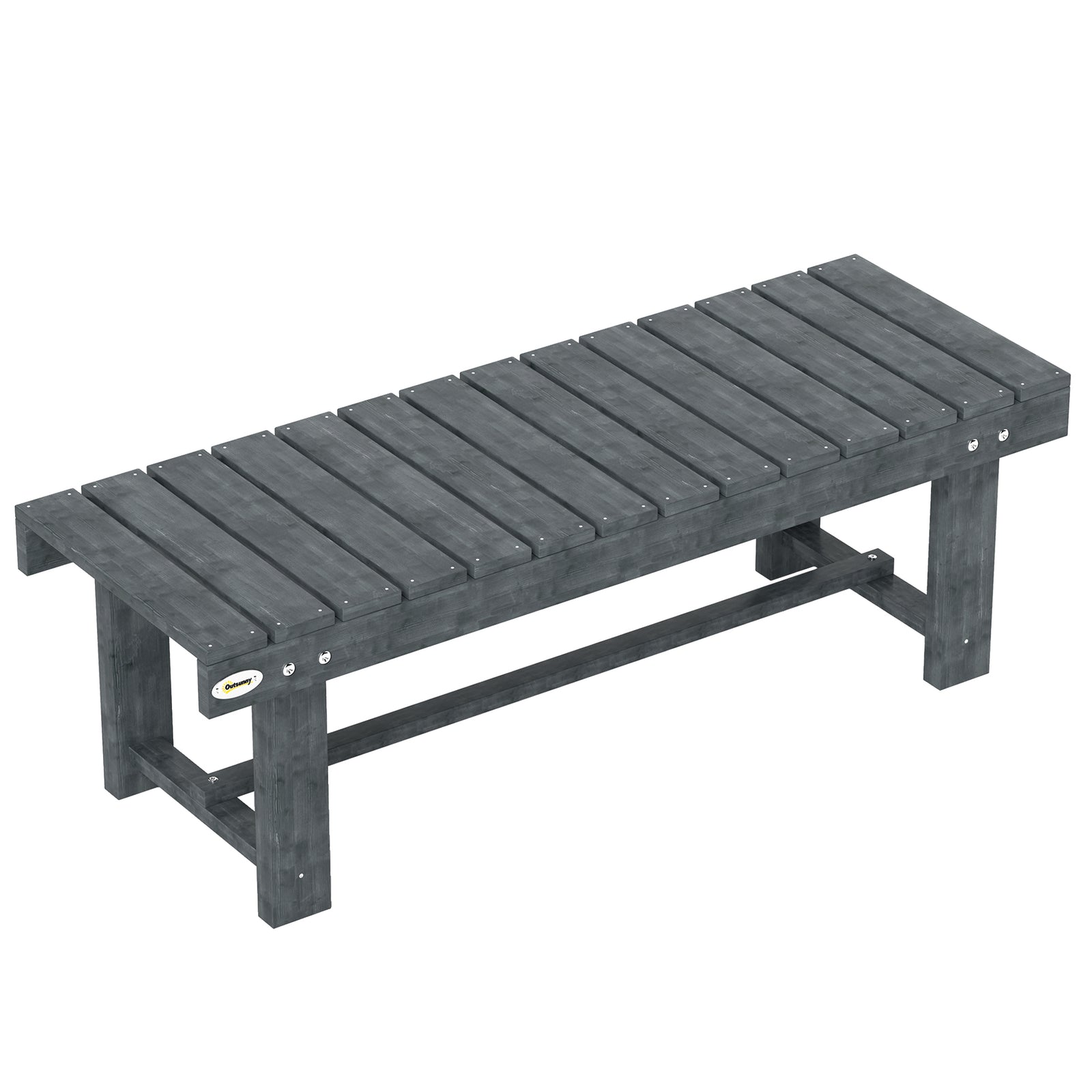 2-Seater Garden Wooden Bench, Grey