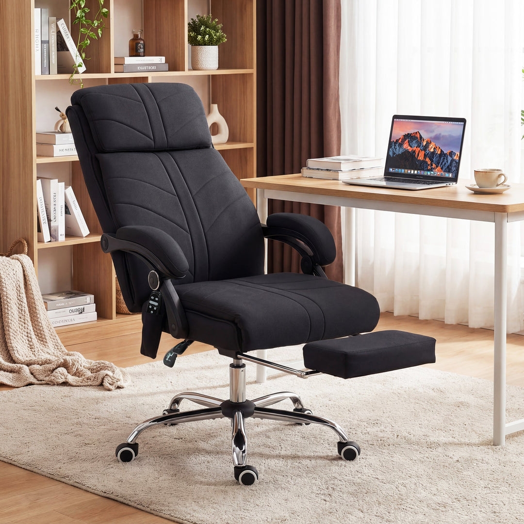 High Back Vibration Massage Office Chair with Footrest, Heated