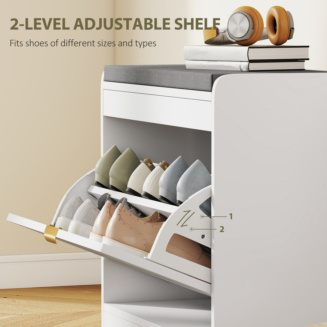 Shoe Storage with Seat, Upholstered Entryway Bench, Shoe Bench with 1 