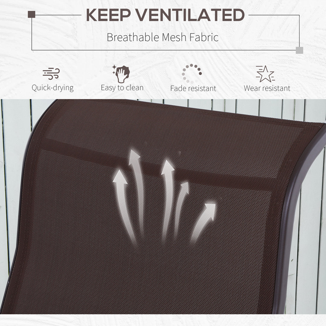 MCL Outdoor Gliding Rocking Chair with Sturdy Metal Frame Garden Comfortable Swing Chair, Brown