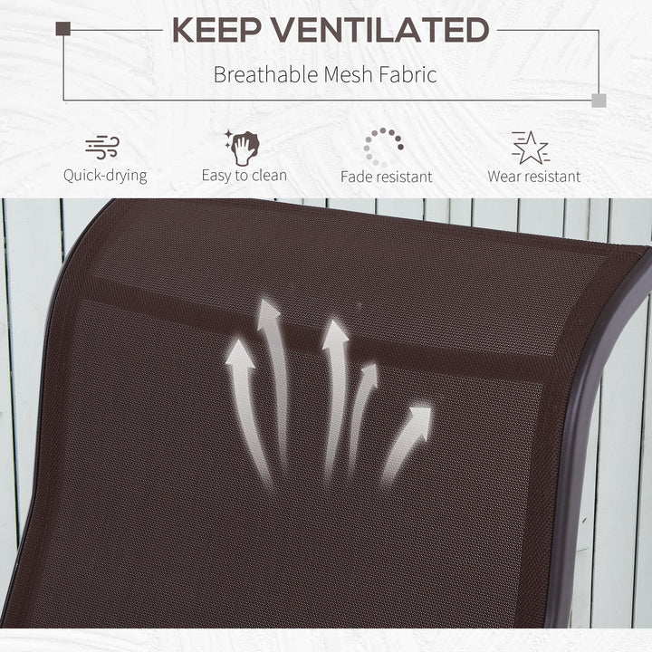 MCL Outdoor Gliding Rocking Chair with Sturdy Metal Frame Garden Comfortable Swing Chair, Brown