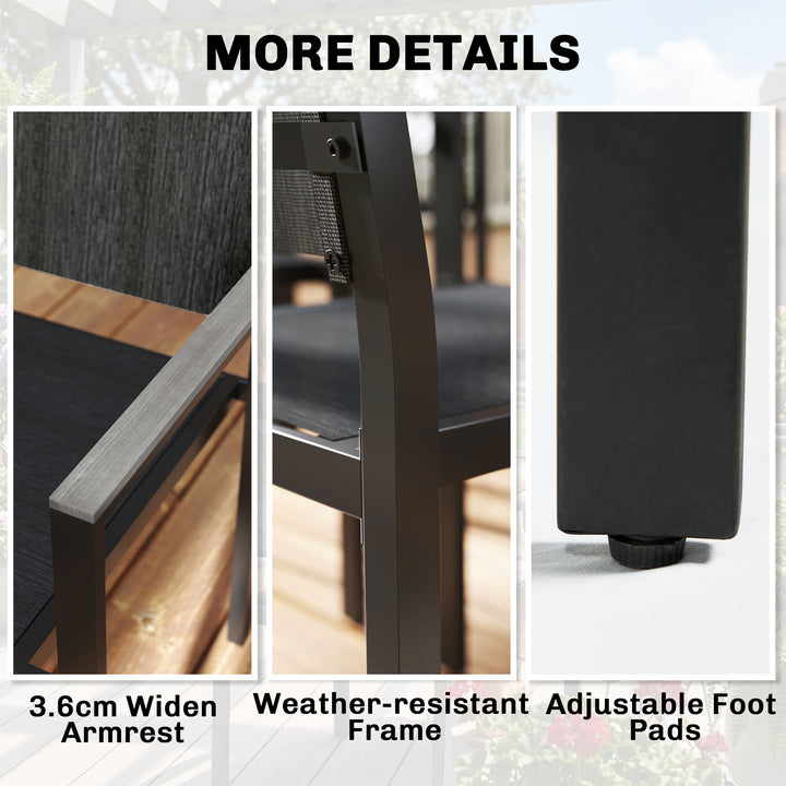 Garden Dining Set with Acacia Wood Table Top, Outdoor Table and Stacka