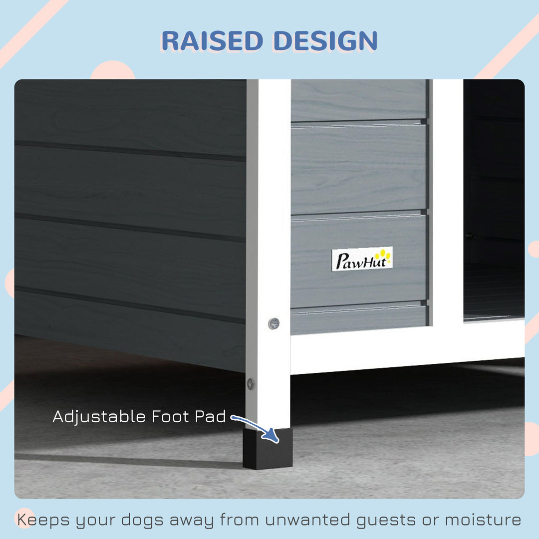 Outdoor Dog Kennel, Wooden Dog House, with Removable Floor, Anti-Corrosion Wood, for Large Dogs, 106.5H x 110W x 98Dcm