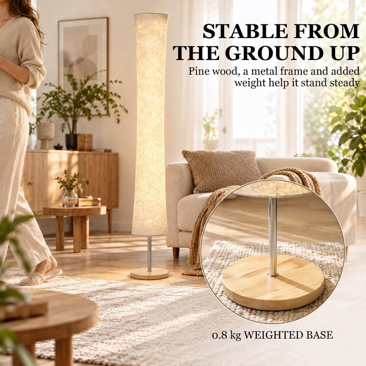 LED Floor Lamp, 152 cm Modern Dimmable Standing Lamp with Paper - view 6