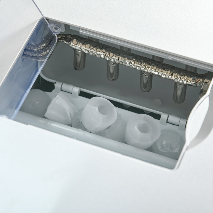 MCL 3L Ice Maker Machine and Water Dispenser, 12kg in 24H, 2 Sizes 9 Ice Cubes Ready in 6-10 Mins Ice Machine, Silver