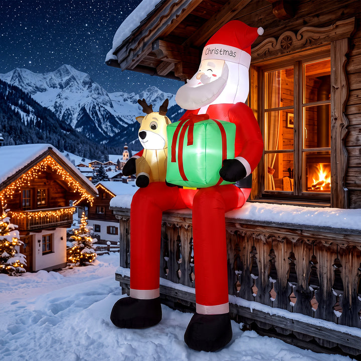 9.3ft Giant Christmas Inflatable Hanging Santa Claus Sitting with - view 2