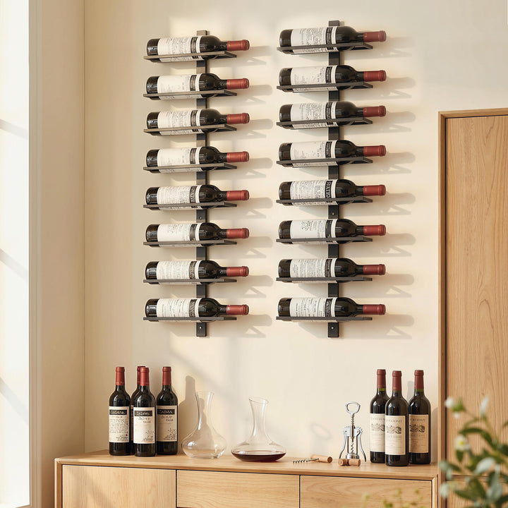 Wall Mounted Wine Rack, 8 Tier Metal Wine Display Rack, Storage Holder