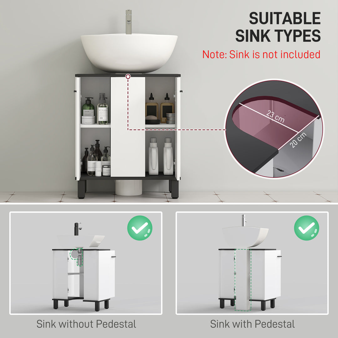 Modern Under-Sink Bathroom Cabinet - High Gloss White