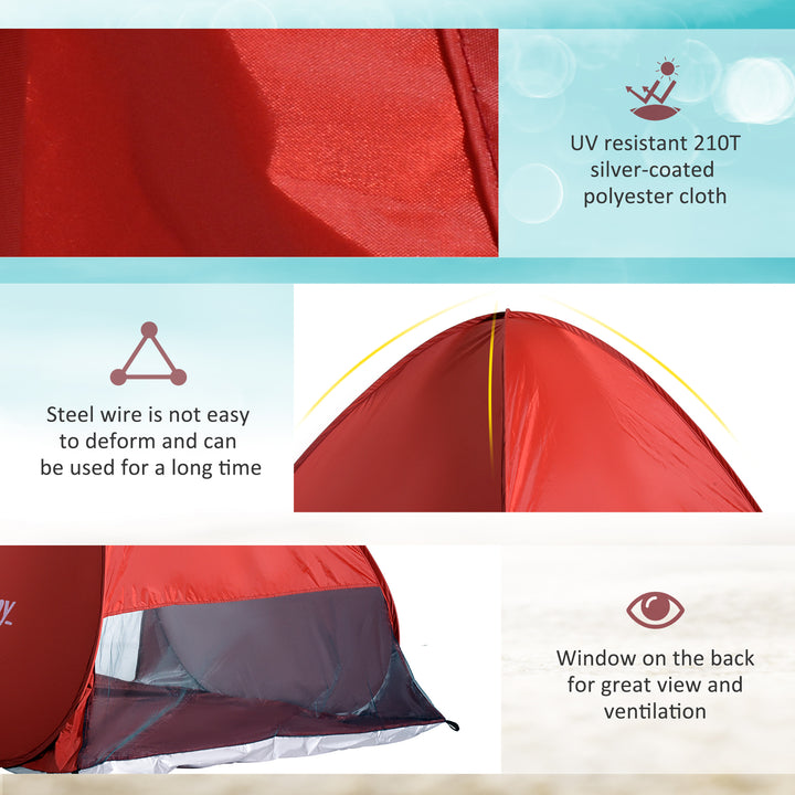 MCL Pop-up Portable Beach Tent-Red