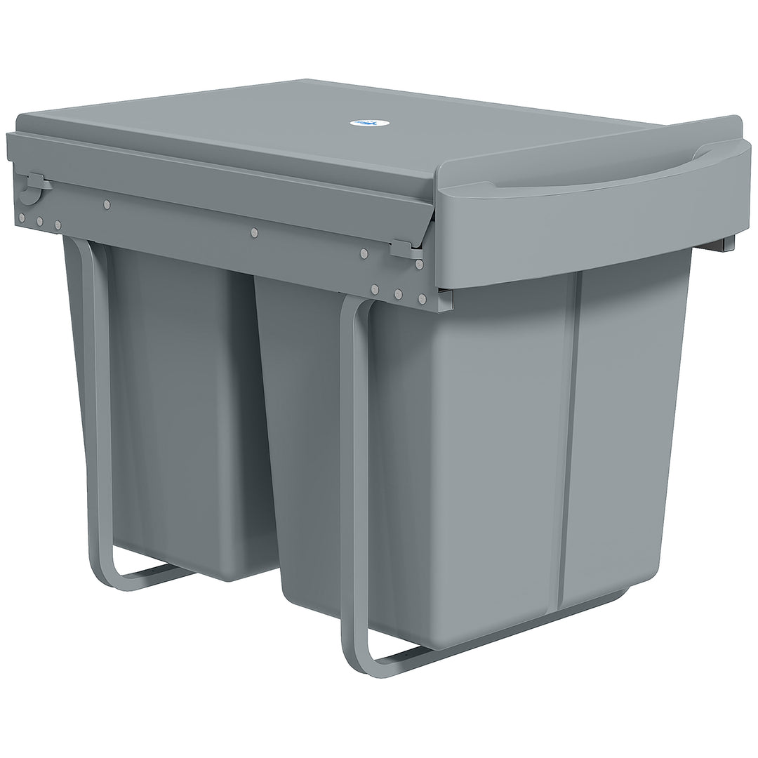 Pull Out Bin, Kitchen Under Sink Bin with 2 Removable Compartments, Sm