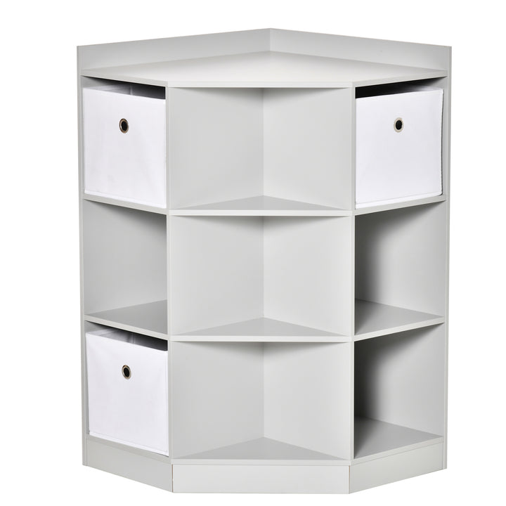 Kids Bookcase, 3 Tier Toy Organiser Storage Unit BookShelf with 3 Non-woven Fabric Drawers, Anti-tip Device, for Bedroom, Children's Room, Playroom, Grey