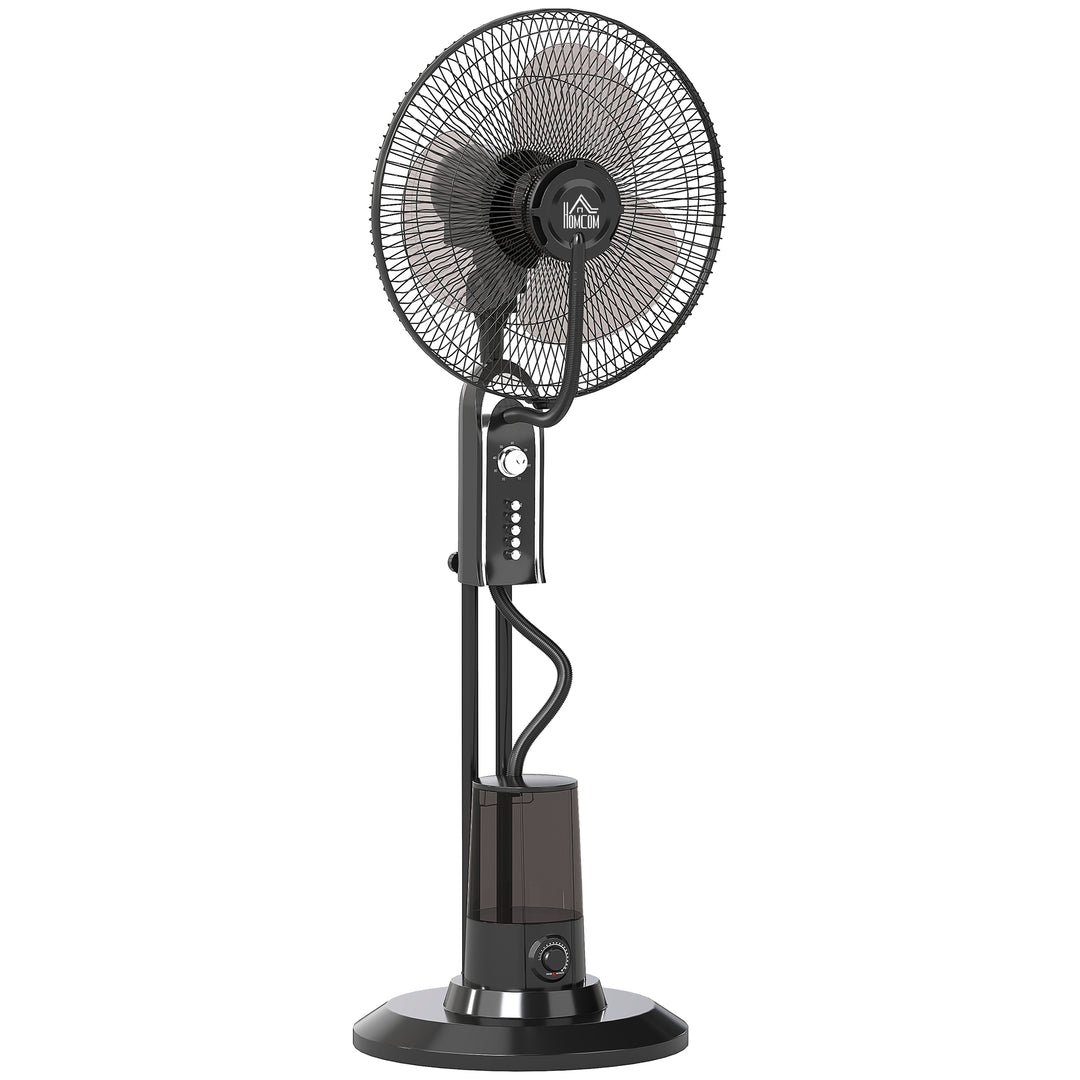 Pedestal Fan with Water Mist Spray, Spray Misting Fan with 70° Oscillation, Tilt Head, 4 Speeds, 3 Modes, Adjustable Mist, 3.2L Water Tank, for Home, 120 cm