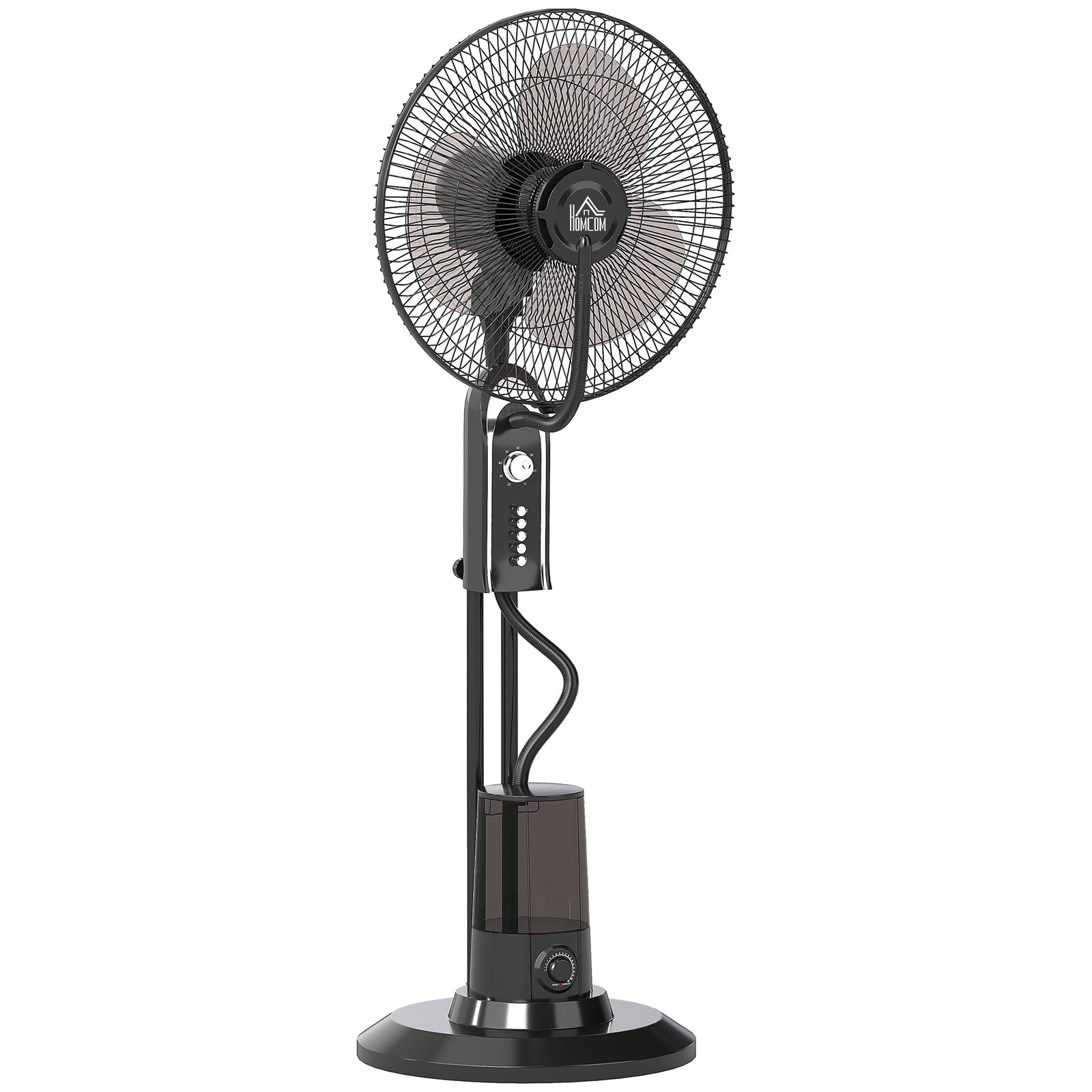 Pedestal Fan with Water Mist Spray, Spray Misting Fan with 70° Oscillation, Tilt Head, 4 Speeds, 3 Modes, Adjustable Mist, 3.2L Water Tank, for Home, 120 cm