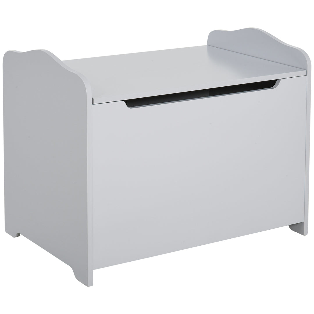 Wooden Kids Toy Box Children Storage Organizer Chest Safety Hinge Playroom Furniture Grey