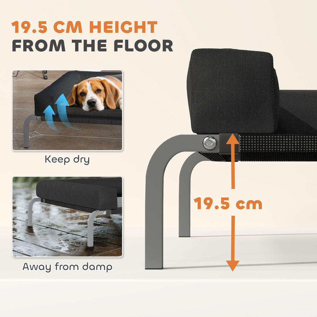 Elevated Dog Bed with Removable Bolsters, Raised Dog Bed for Medium Br