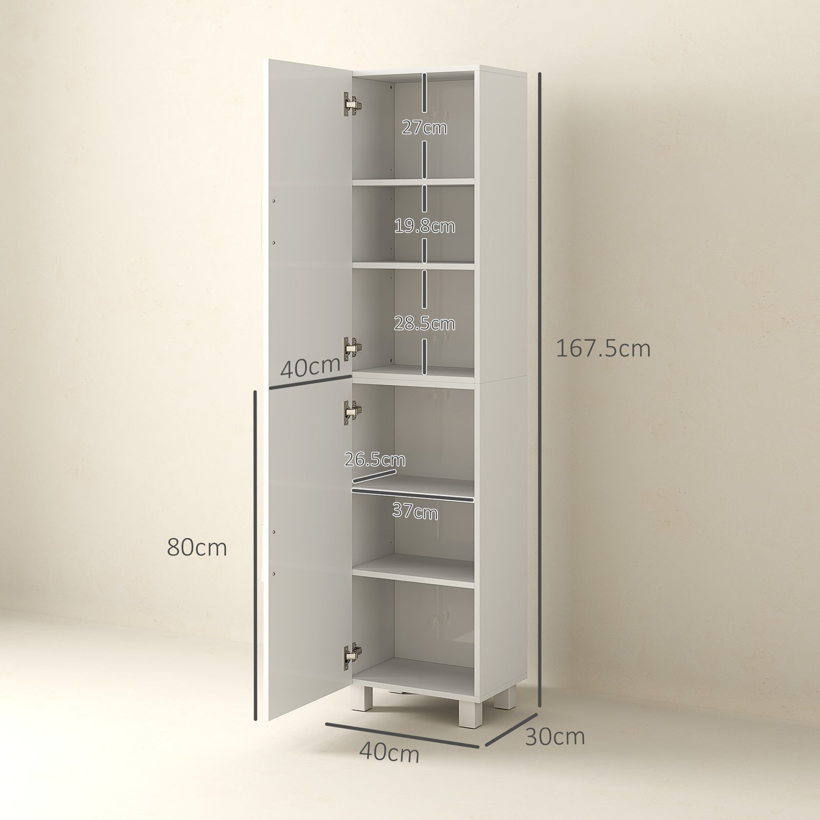 Tall Bathroom Cabinet, Freestanding Bathroom Cabinet with Adjustable S