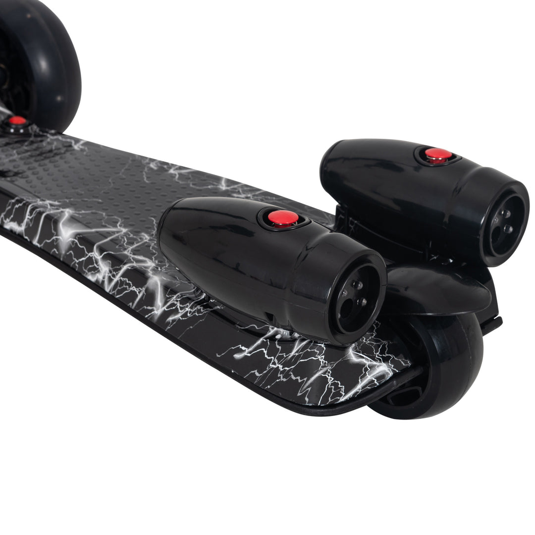 Kids 3 Wheel Plastic Scooter Adjustable Height w/ Engine-Look Water Spray Black