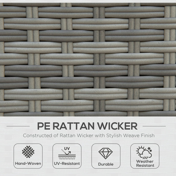 Seven-Piece Rattan Garden Sofa Set, with Expanding Table - Grey