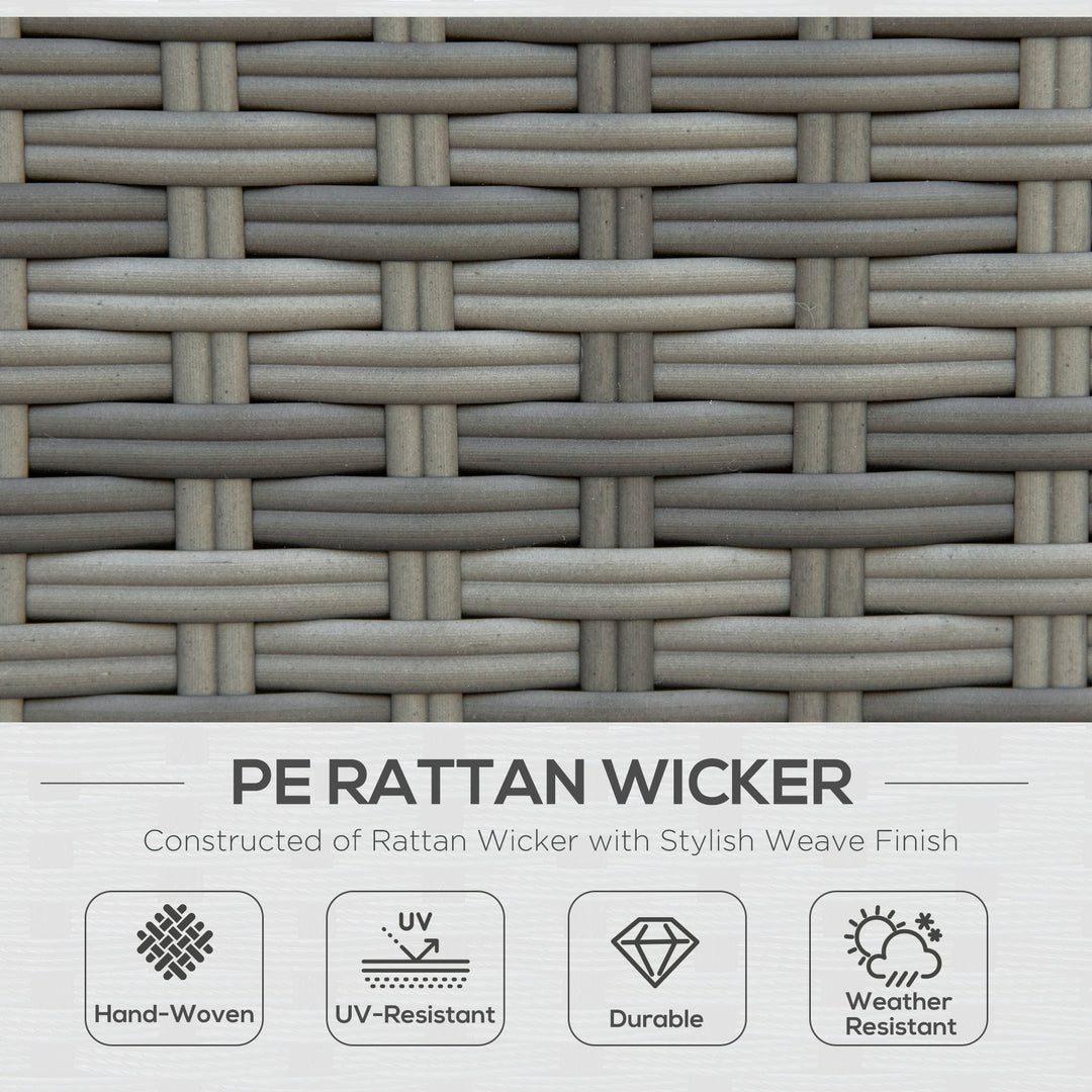 Seven-Piece Rattan Garden Sofa Set, with Expanding Table - Grey