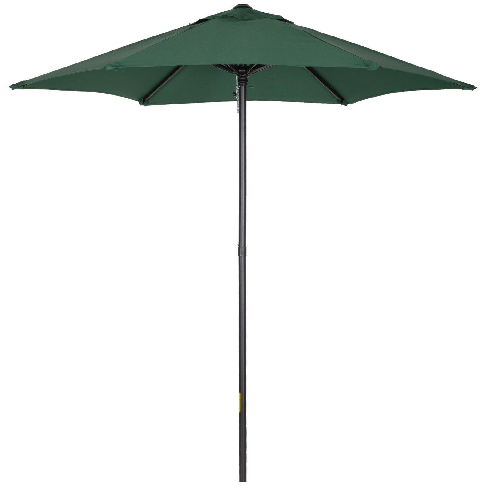 2m Garden Parasol Umbrella, Outdoor Sun Shade with 6 Sturdy Ribs for Balcony, Bench, Garden, Green