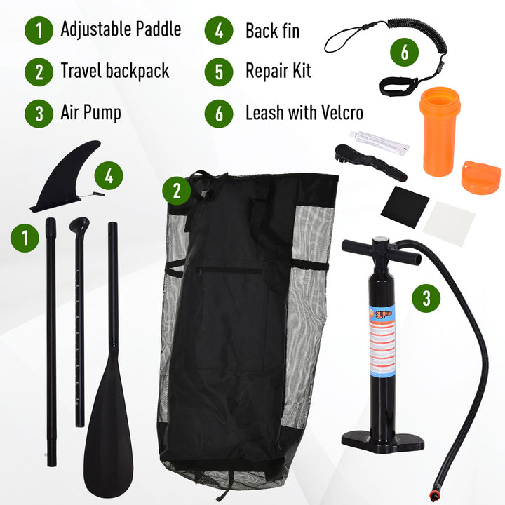 Inflatable Stand Up Paddle Board, 10' x 30" x 4", Non-Slip SUP, with ISUP Accessories, Hand Pump, 3 Fins, Adj Paddle for Youth Adult Beginners/Experts