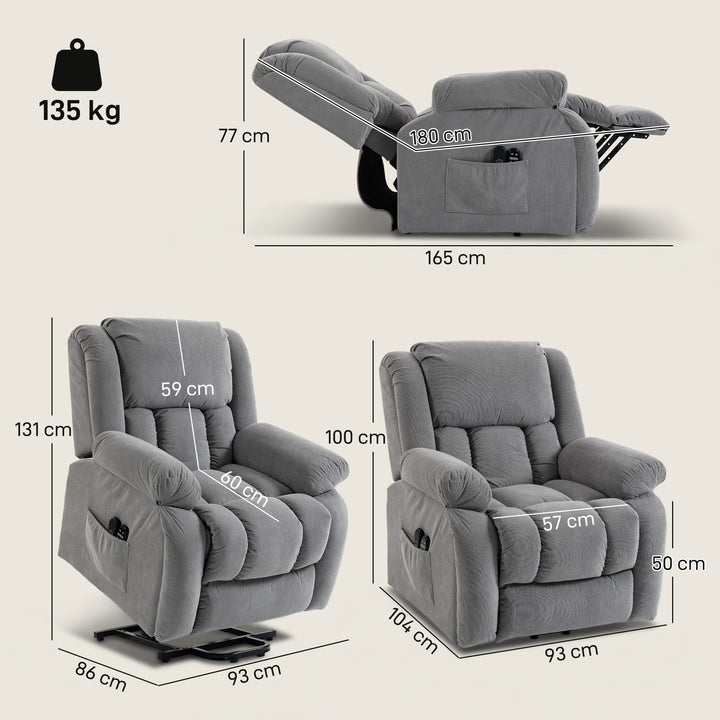 Recliner Armchair Lift Chair, Electric Recliner Chair with Vibration M